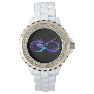 Montre Symbole de Neon Infinity par Glowing Hummingbird