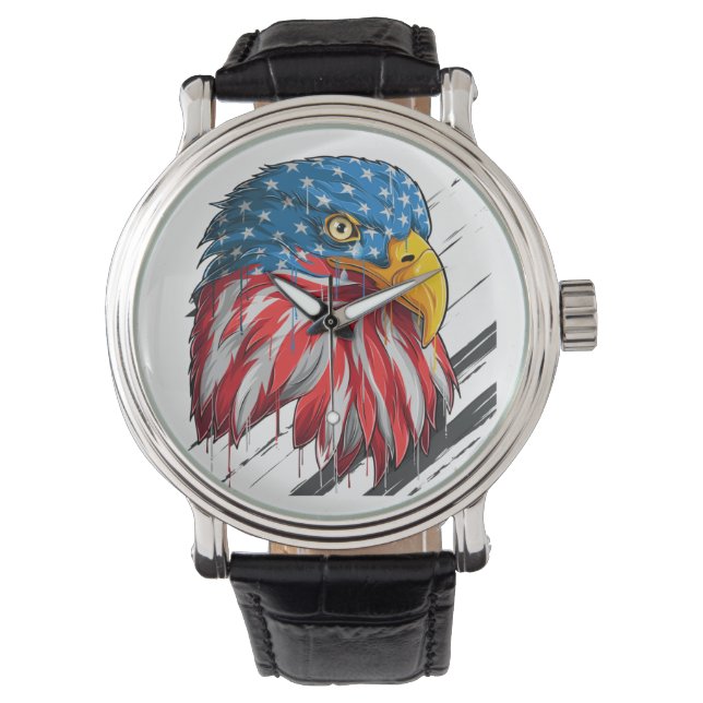 Montre Symbole de séchage du drapeau américain d'Aigle ch (devant)