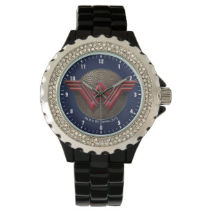 Montre Symbole de Wonder Woman sur les cercles concentré
