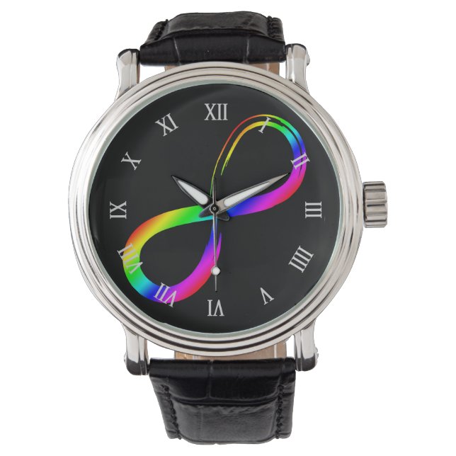 Montre Symbole d'infini Lgbt Gay pride Rainbow (devant)