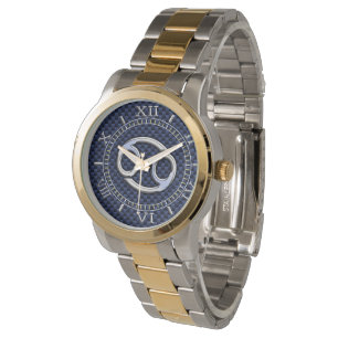 Montre Symbole du cancer Zodiac sur le cadran bleu carbon