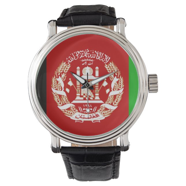 Montre Symbole du drapeau de l'Afghanistan (devant)