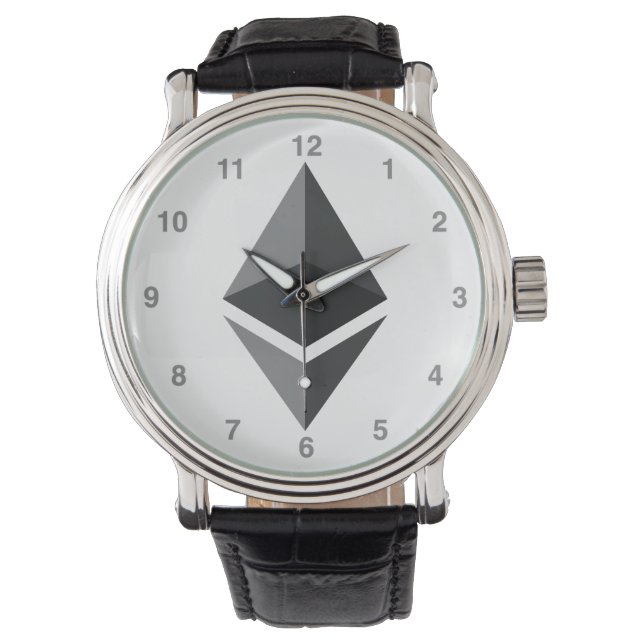 Montre Symbole Ethereum Logo Crypto Cryptomonnaie Cryptos (devant)