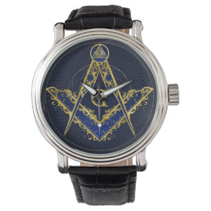 Montre Symbole franc-maçonnerie Carré et Compass