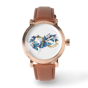 Montre Symbole infini de papillons Morpho bleus