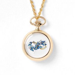 Montre Symbole infini de papillons Morpho bleus