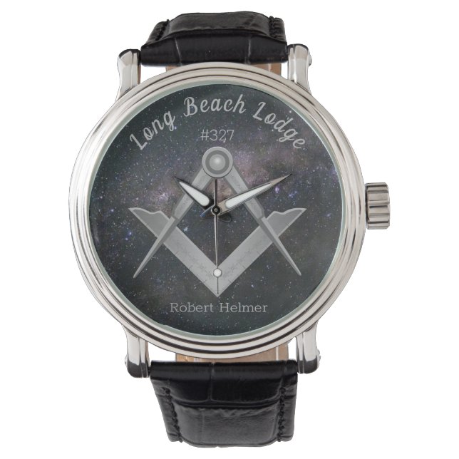 Montre Symbole maçonnique du ciel de nuit Monogramme Mono (devant)
