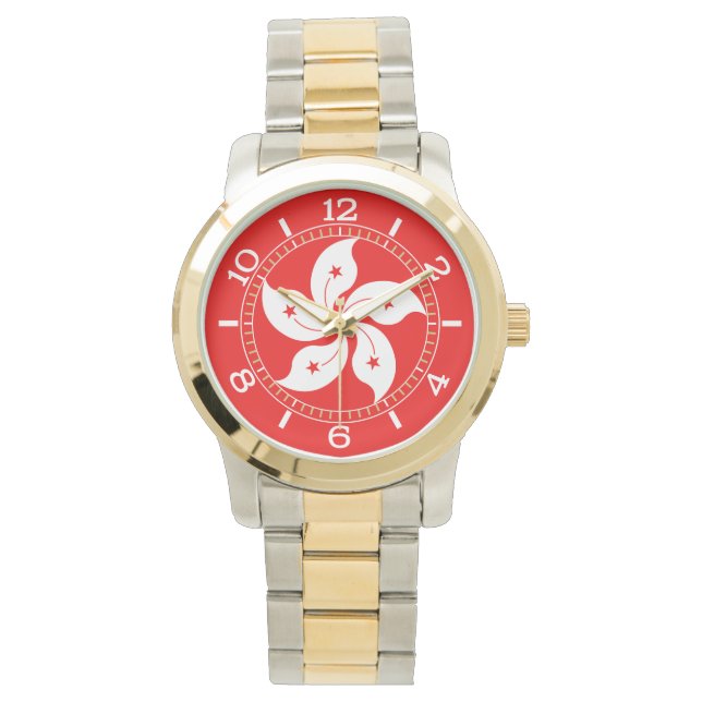 Montre Symbole Orchidée Blanche de Hong Kong (devant)