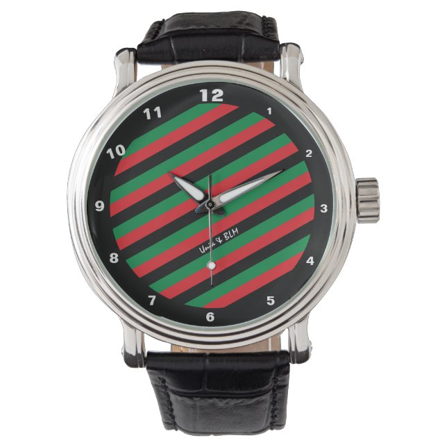 Montre Symbole panafricain du drapeau et de l'union / fan (devant)