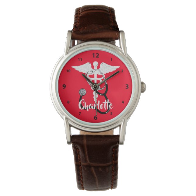 Montre Symbole personnel de Caduceus Médicale Personnalis (devant)
