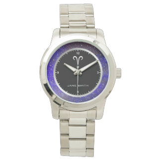 Montre Symbole signe Zodiac Aries Galaxy Stars Nom person