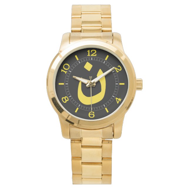 Montre Symbole spirituel chrétien nazaréen à cadran jaune (devant)
