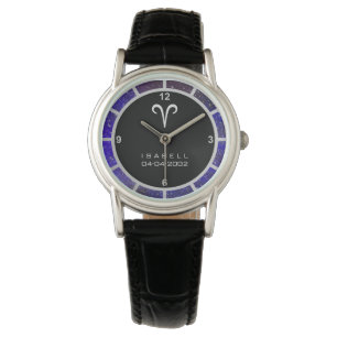 Montre SYMBOLE Zodiaque Aries Élégante Galaxie personnali