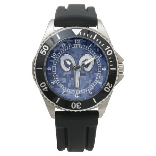 Montre SYMBOLE Zodiaque D'Aries Moderne Marine Bleu Cadra