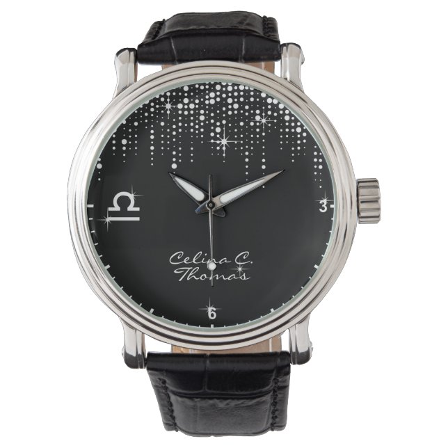 Montre SYMBOLE Zodiaque Libra Séquins de pluie de Parties (devant)