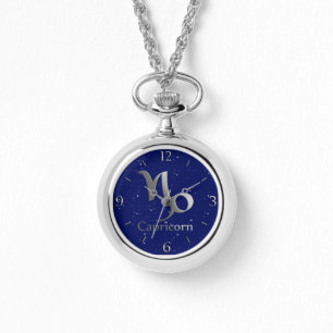 Montre Symbole zodiaque pour Capricorne sur Bleu profond 