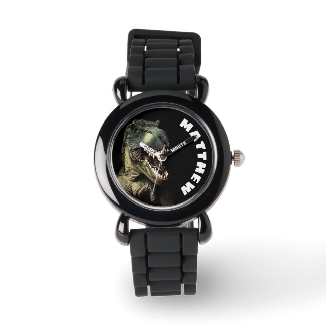 Montre T-Rex Dinosaur Nom personnalisé (Recto)