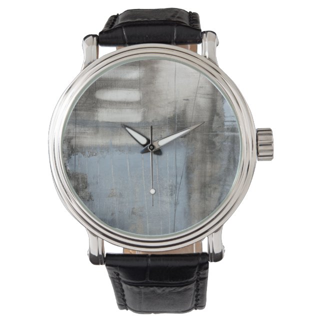 Montre Tableau gris et bleu Abstrait (devant)