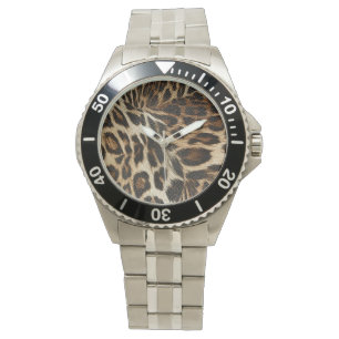 Montre Taches de léopard Spiffy Regarder le grain de cuir