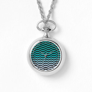 Montre Tailles turquoise ondulées