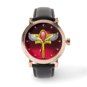 MONTRE TALISMAN ROUGE / EGYPTIEN FEU ANKH AVEC CORNUCOPIE