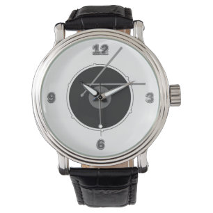 Montre Tambour Rock Musique Noir et Blanc Cool