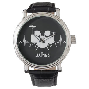 Montre Tambours Heartbeat avec nom personnalisé -
