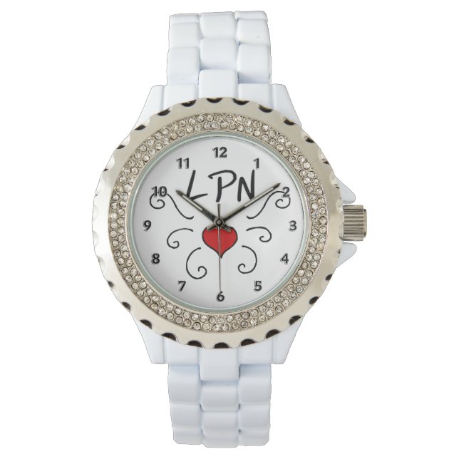 Montre Tatouage d'amour LPN infirmière (devant)
