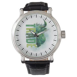 Montre Taureau vert Conception commerciale