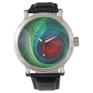 Montre Tempête rouge Floral Art moderne Abstrait Motif co