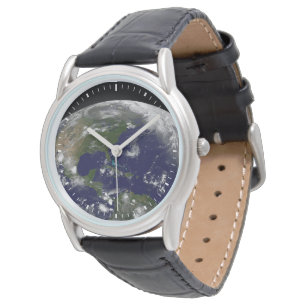 Montre Tempêtes Tropicales Sur La Planète Terre.