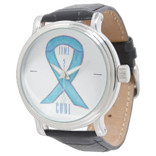 Montre Temps 2 Cure Blue Awareness Ribbon Wrist Watch