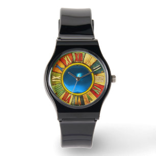 MONTRE TEMPS COLORÉ AVEC LA PIERRE DE GÉNIE EN SAPPHIRE B