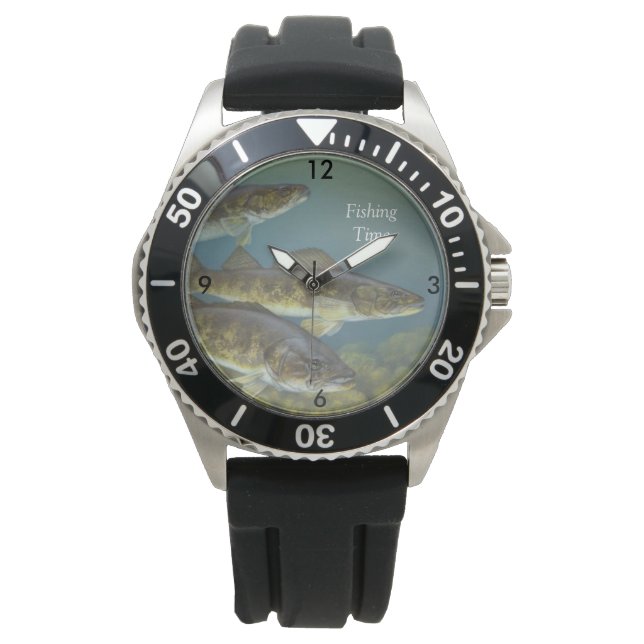 Montre "Temps De Pêche" Avec Trois Pike À Voie (devant)