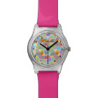 Montre tendance filles avec motif géométrique colo