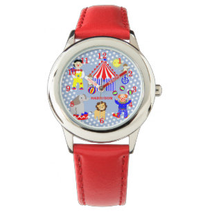 Montre Tente Cirque Cartoon Clowns & Animaux Personnalisé