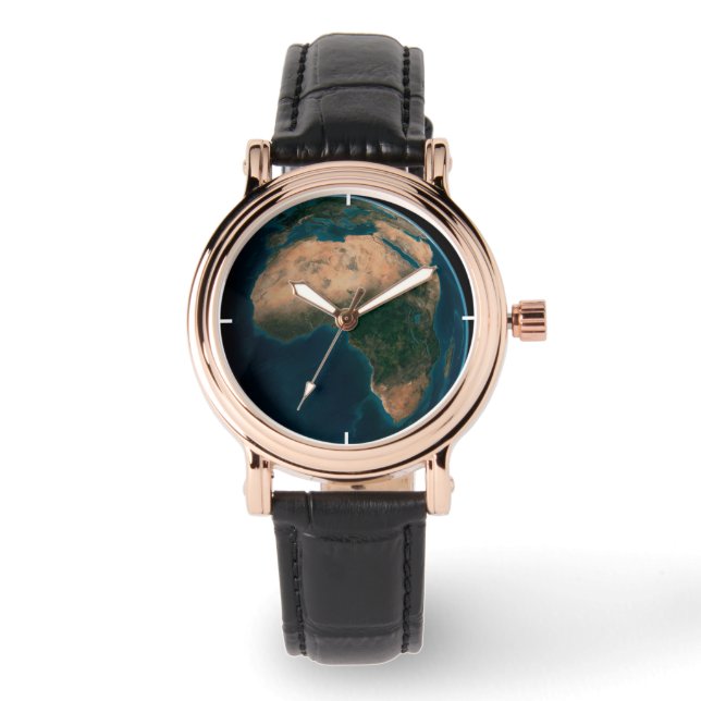Montre Terre Pleine De L'Espace Au-Dessus Du Continent Af (Recto)