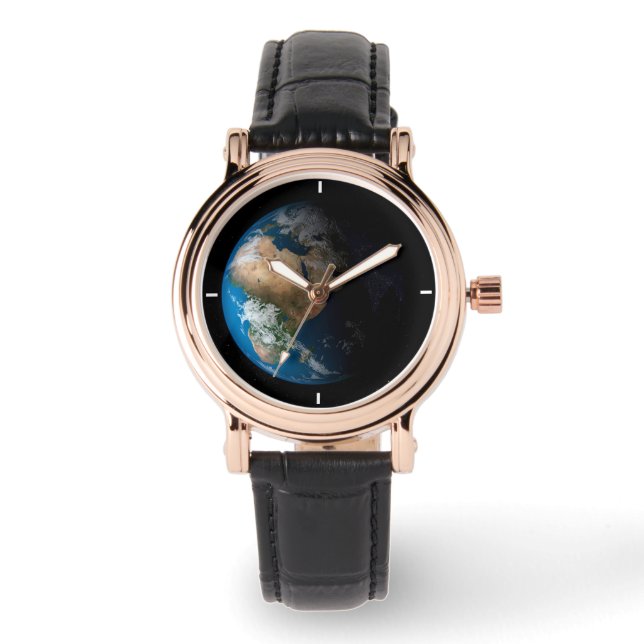 Montre Terre Pleine Montrant Des Nuages Simulés Sur L'Afr (Recto)