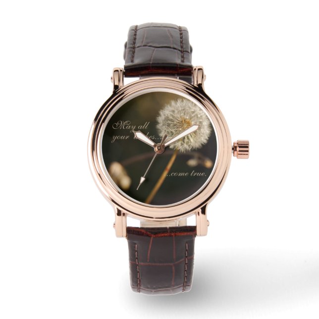 Montre Tête de graines de Dandelion en tons Brown (Recto)