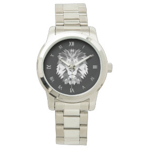 Montre Tête de lion géométrique cool