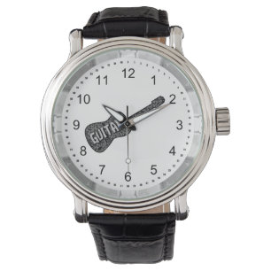 Montre Texte des notes de musique de guitare