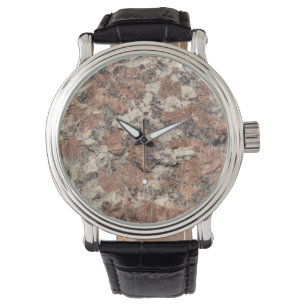 Montre Texture de roche de granit --- Blanc noir rose -