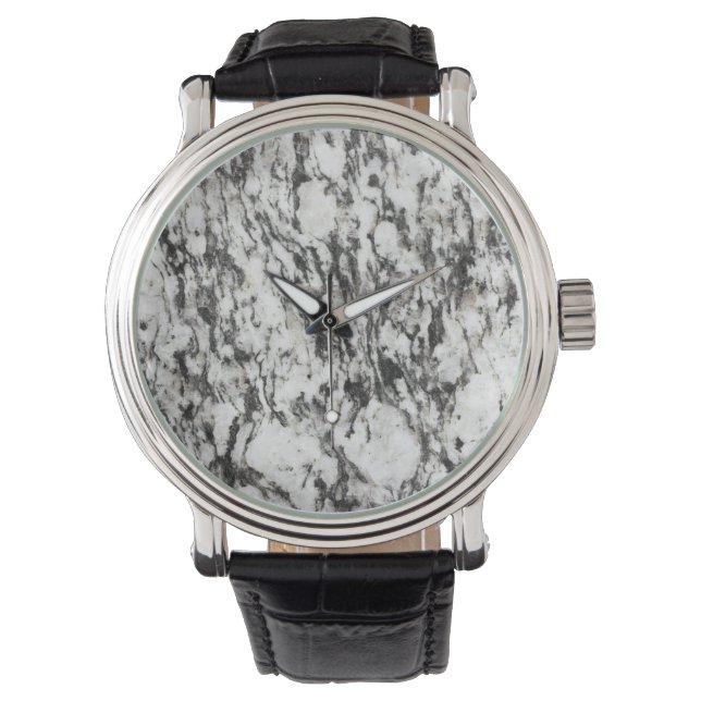 Montre texture granite | Arrière - plan de marbre en noir (devant)