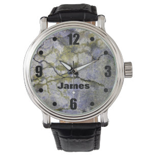 Montre Texture naturelle Pierre de Mossy fissurée avec no