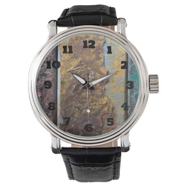 Montre Texture Rustique Avec Peinture De Flaquage Sur Mét (devant)