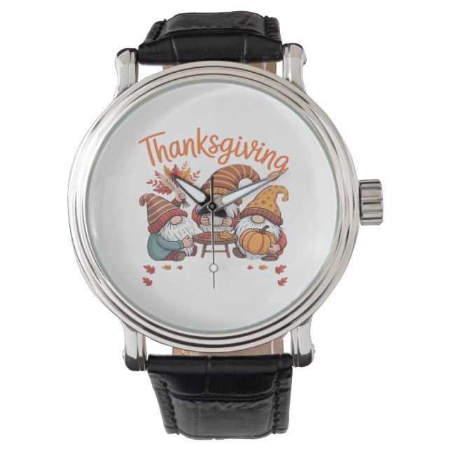 Montre Thanksgiving Gnome Fall Leopard Turkey Essentiel T (devant)