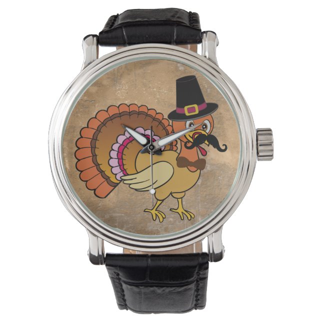 Montre Thanksgiving Mustache Turquie (devant)