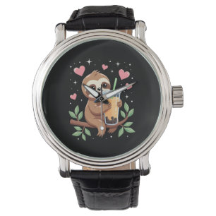 Montre Thé au lait bulles Boba de sloth mignon Kawaii fem