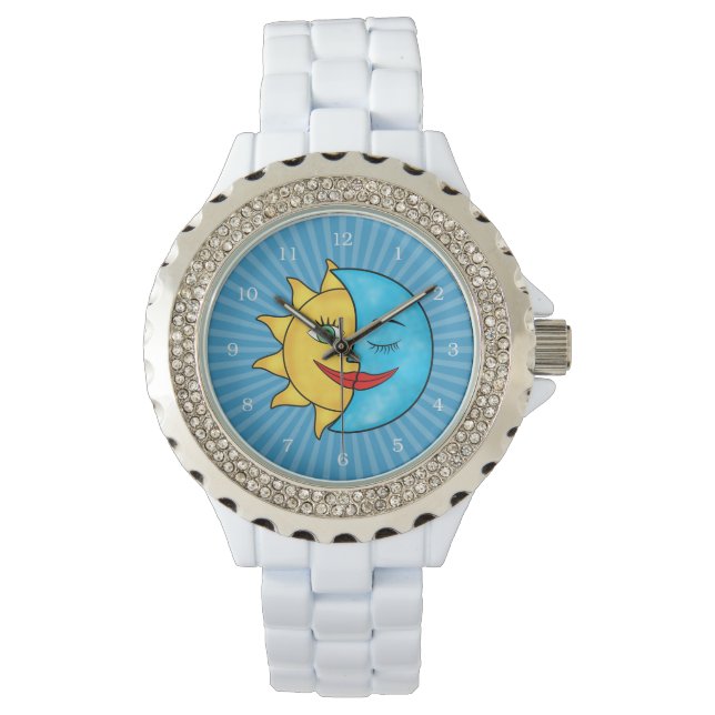 Montre Thème céleste de la Lune Bleue Soleil (devant)