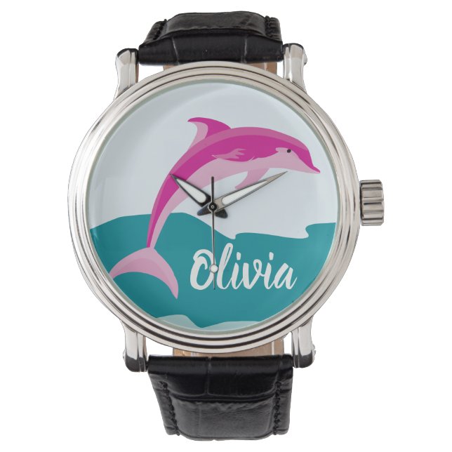 Montre Thème Dauphin personnalisé Regarder (devant)